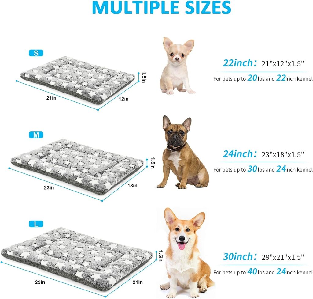 Kigmmro Dog Bed Mat, Reversible Dog Crate Pad for Medium Small Dogs, Machine Washable Pet Bed Pad for 22-inch Kennel, Portable and Soft Pet Bed Mat