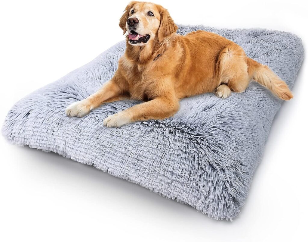 Vonabem Large Dog Bed Crate Pad Washable, Dog Crate Beds for XL Extra Large Medium Small Dogs Breeds, Deluxe Plush Soft Pet Beds, Anti Anxiety Dog Mats for Sleeping, Kennel Pad 42 Inch