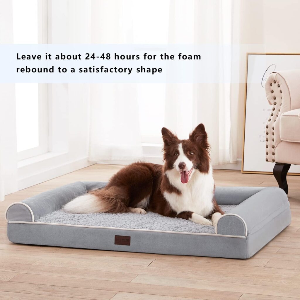 WESTERN HOME Orthopedic Dog Beds for Large Dogs, Foam Pet Sofa with Waterproof Lining, Removable Washable Cover and Nonskid Bottom, Dog Couch Bed for Comfortable Sleep
